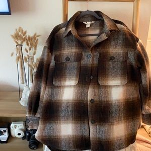 Wool Plaid Shirt Jacket